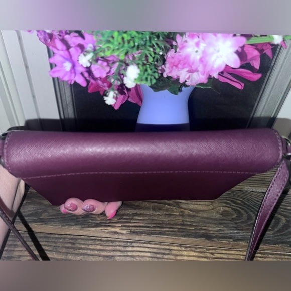 KATE SPADE Saffiano Leather Maroon Cedar Street Crossbody Bag Polkadot NWOT - Picture 11 of 12